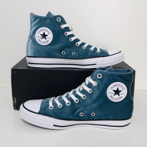 Converse Shoes - Converse Ctas Velvet High Top Teal White Blue